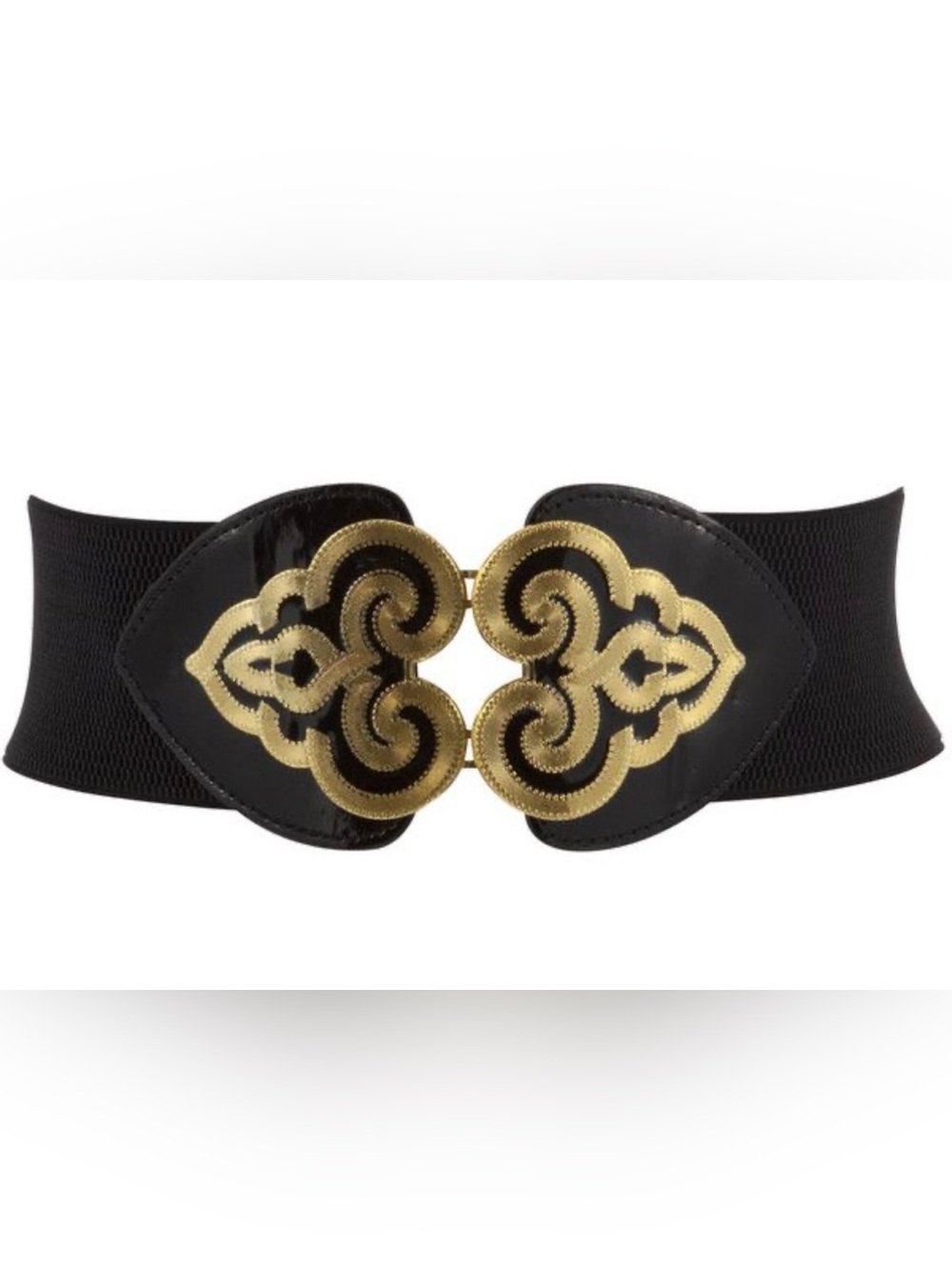 Black and Gold Decorative Women's Waist Belt